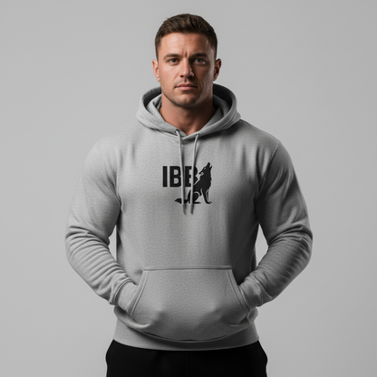 IRON BEAST BODY Black Core Power Hoodie - Premium Fitness Hoodie in Schwarzem Logo
