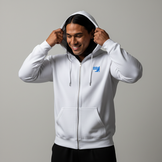 IRON BEAST BODY Blue Titan Zip Hoodie - Premium Fitness Zip-Hoodie in Blauem logo
