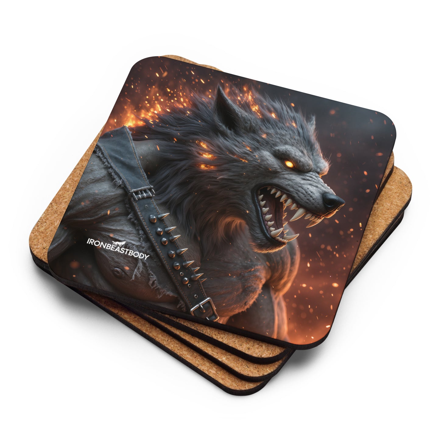 Lava Wolf Untersetzer 4er Set - IRON BEAST BODY