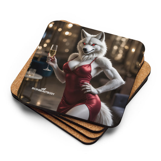 Elegant Lady Wolf Untersetzer 4er Set - IRON BEAST BODY