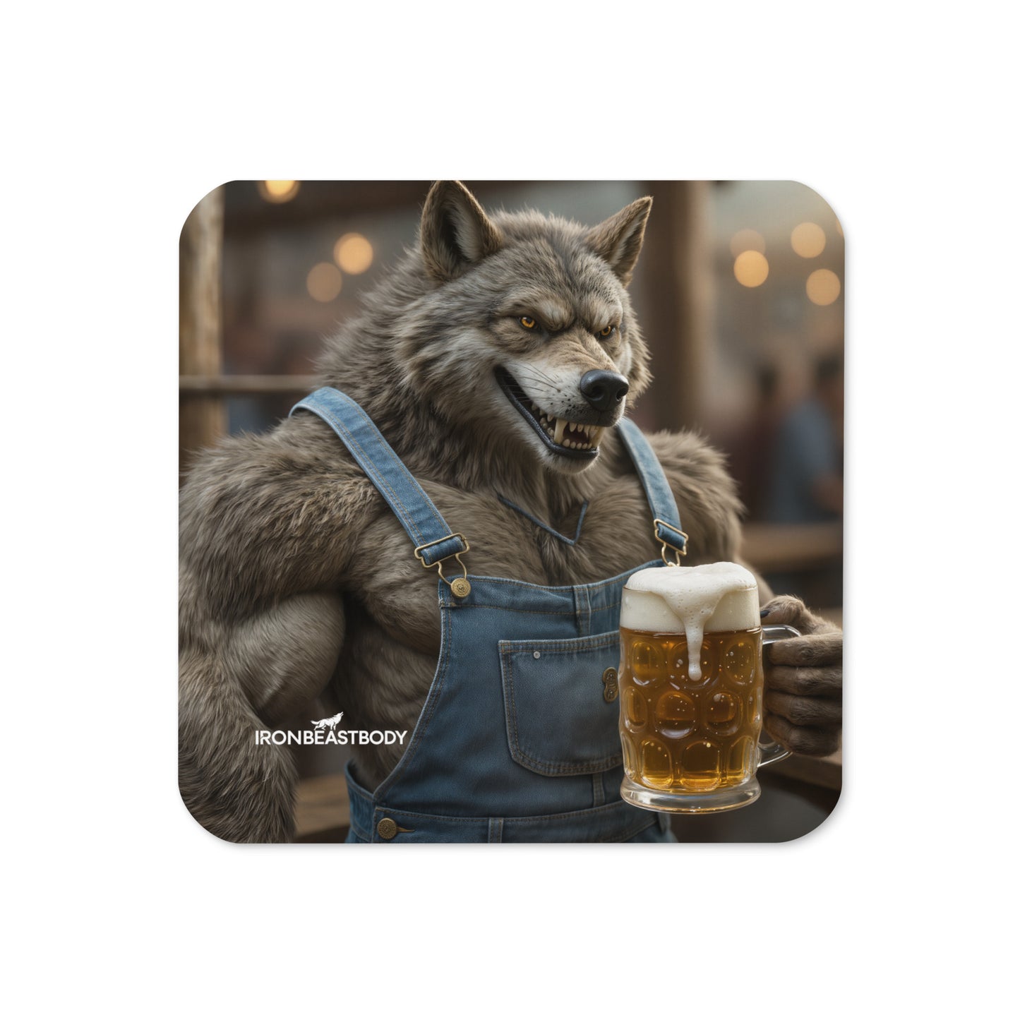 Beer Worker Wolf Untersetzer 4er Set - IRON BEAST BODY