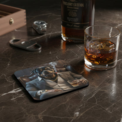 IRON BEAST BODY Alpha Dog Untersetzer 4er Set - Premium Korkuntersetzer mit Hunde-Motiv
