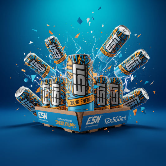 ESN Crank Energy 12x500ml Original - Zuckerfrei & kalorienarm, koffeinhaltiger Energy-Drink
