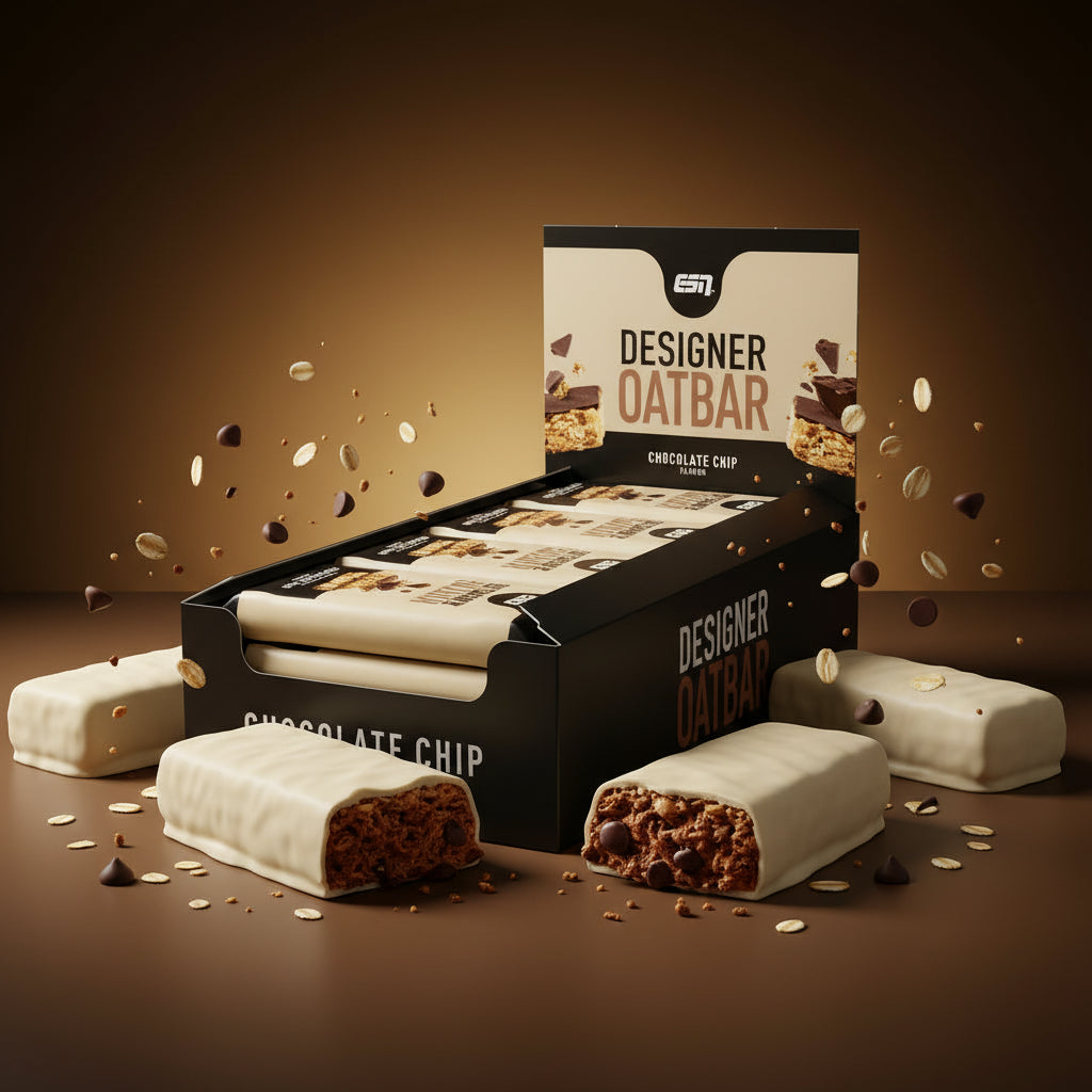 ESN Designer Oatbar Box 12x100g - Haferriegel mit komplexen Kohlenhydraten für Energie und Regeneration
