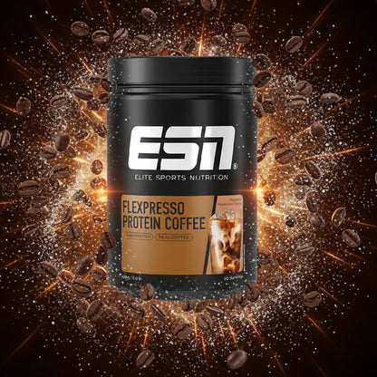 ESN Flexpresso Protein 908g - High-Protein Kaffee mit echtem Kaffee und Koffein für Muskelaufbau

