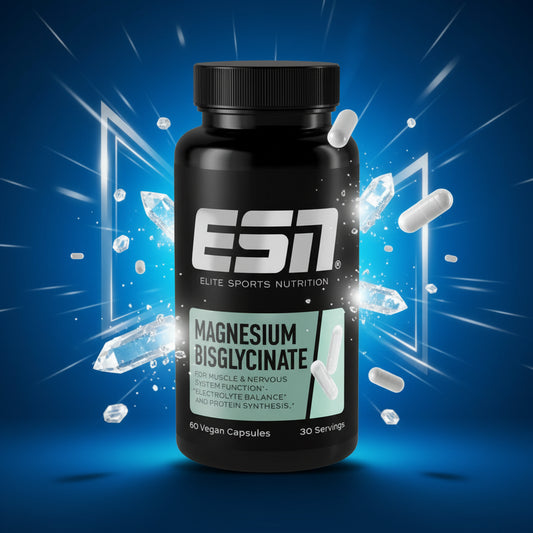 ESN Magnesium Bisglycinate 60 Kapseln - Hochdosiertes Magnesium in Premium-Form für Muskelfunktion und Energie
