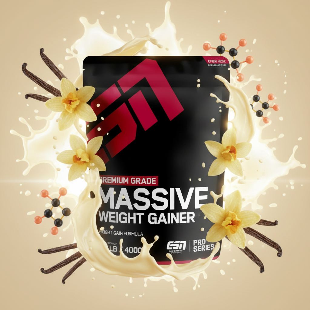 ESN Massive Weight Gainer 4000g Vanilleeis - High-Calorie Gainer mit bis zu 536 kcal für Masseaufbau
