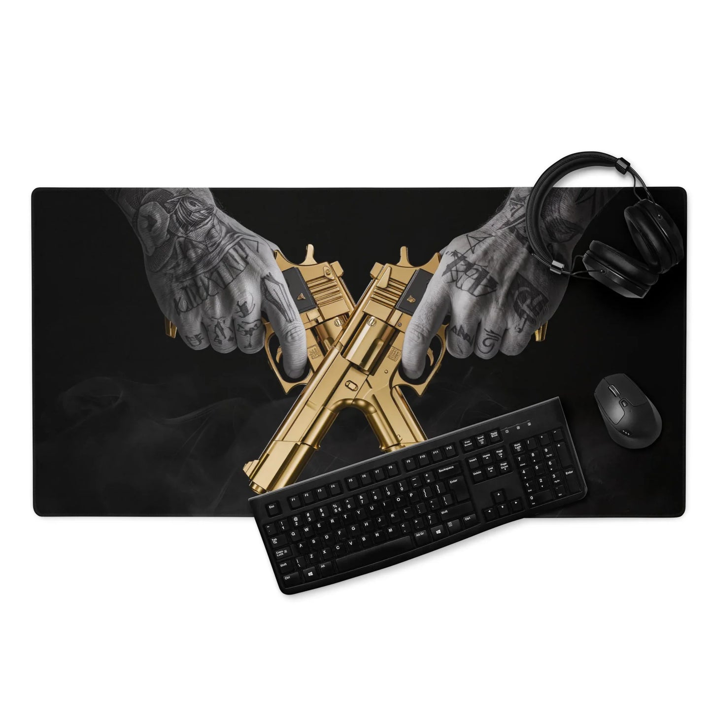 IRON BEAST BODY Gaming-Mauspad - Golden Guns XXL Premium Mousepad