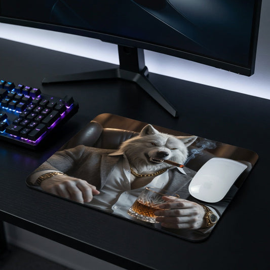 IRON BEAST BODY Gaming-Mauspad - White Wolf Boss Premium Mousepad
