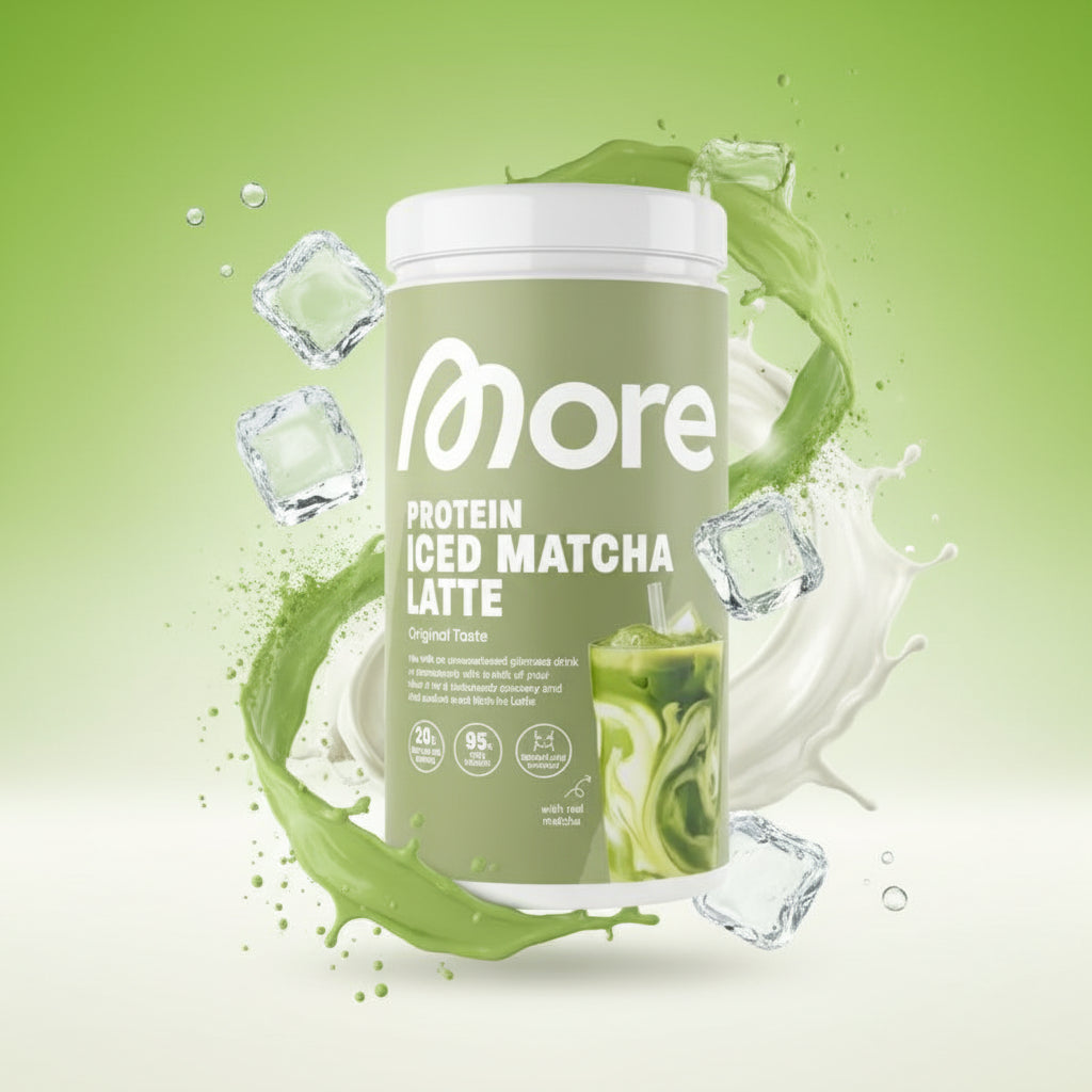 More Nutrition Protein Iced MATCHA LATTE 300g - High Protein Matcha Drink für Fokus und Muskelaufbau
