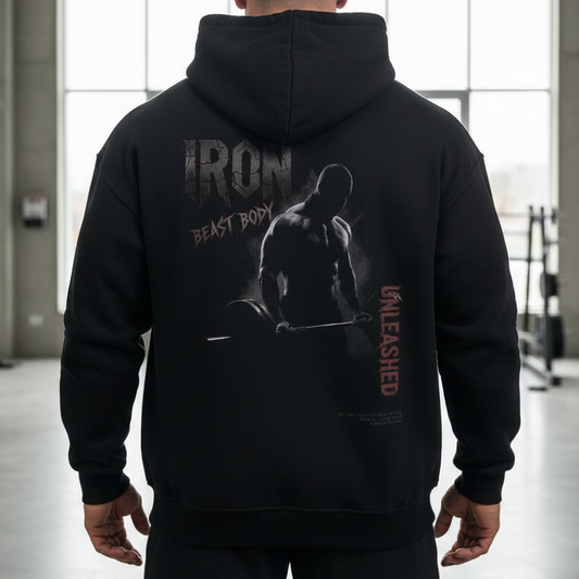 IRON BEAST BODY Unleashed Hoodie Heller Hintergrund