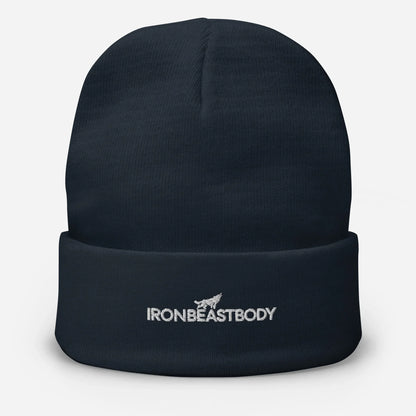 IRON BEAST BODY Strickmütze navy, Gym Beanie, Training, Bodybuilding, Premium Fitness