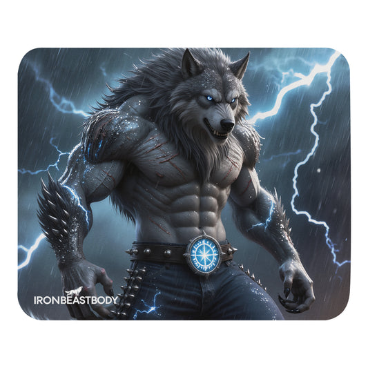 Lightning Wolf Mousepad Frontansicht - 22x18cm Gaming Mauspad
