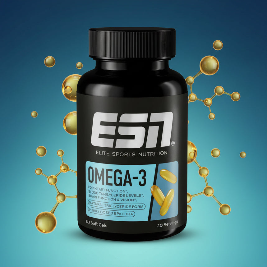 ESN Omega 3 60 Kapseln - Omega-3-Fettsäuren EPA & DHA für Herz, Gehirn und Regeneration
