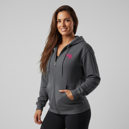 IRON BEAST BODY Pink Fury Zip Hoodie - Premium Fitness Zip-Hoodie in pinkem Logo

