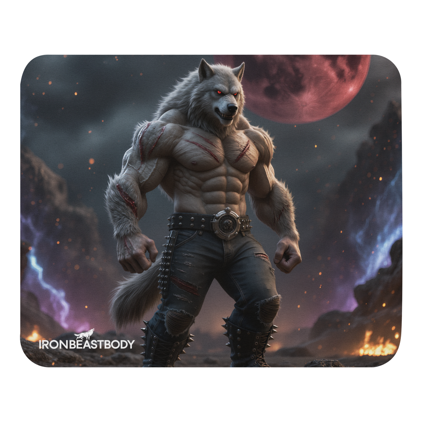 Mauspad Vollmond Wolf