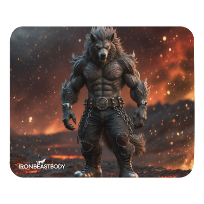 Mauspad Feuer Wolf