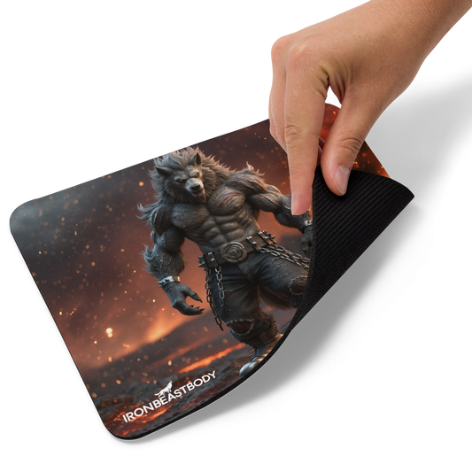 Mauspad Feuer Wolf