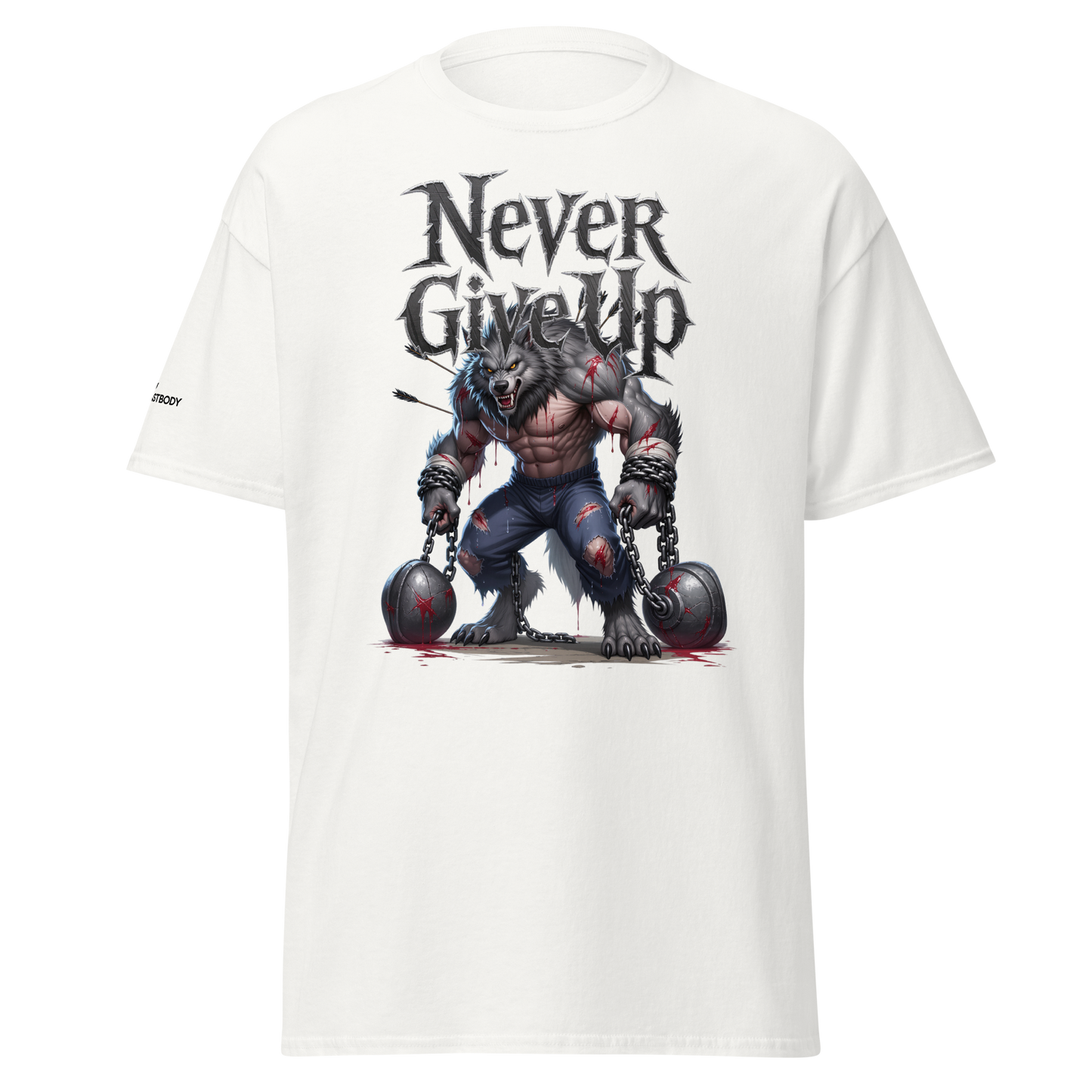 IBB T-Shirt weiß Never give up