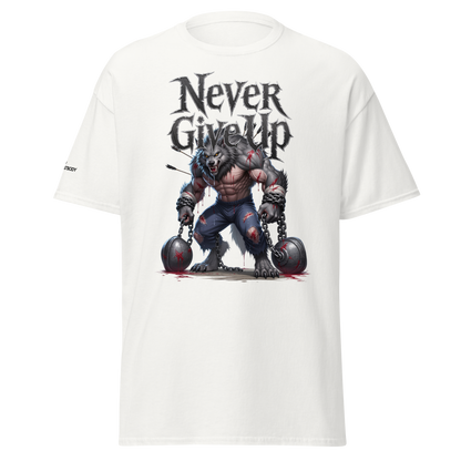 IBB T-Shirt weiß Never give up