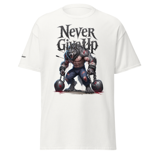 IBB T-Shirt weiß Never give up