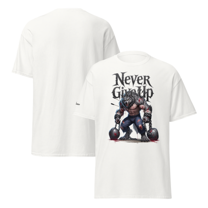 IBB T-Shirt weiß Never give up