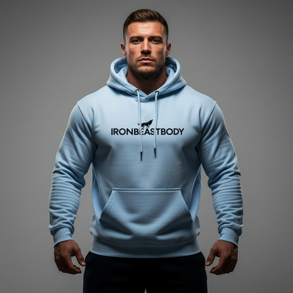 IRON BEAST BODY Shadow Core Hoodie - Premium Fitness Hoodie in Schwarzem Logo
