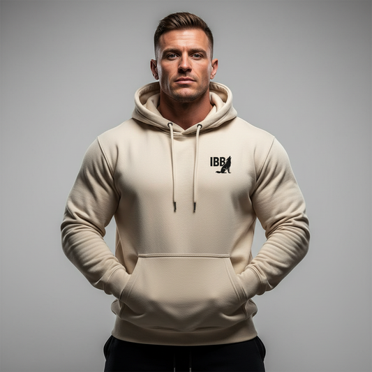 IRON BEAST BODY Stealth Core Hoodie - Premium Fitness Hoodie in Schwarzem logo
