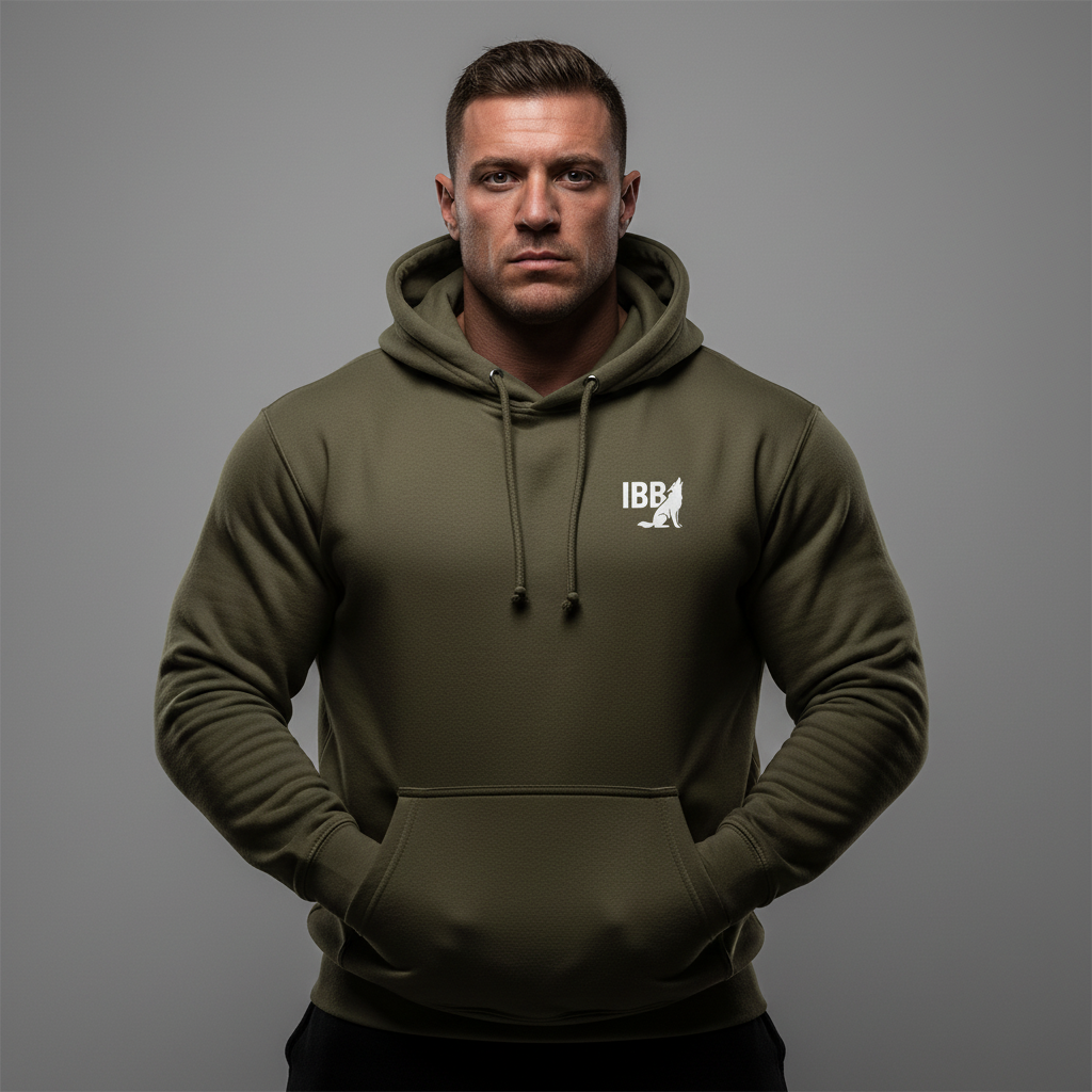 IRON BEAST BODY Stealth Essential Hoodie - Premium Fitness Hoodie in Schwarz
