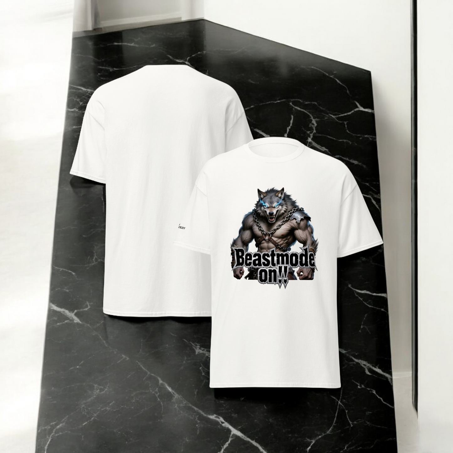 IBB T-Shirt weiß Blitzwolf Beastmode on