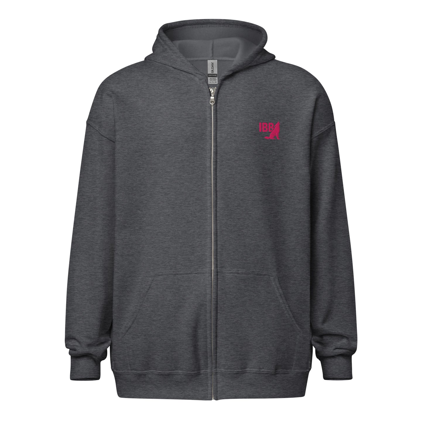 IBB Heavy-Blend Zip Hoodie pinkes Logo