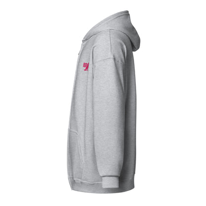 IBB Heavy-Blend Zip Hoodie pinkes Logo